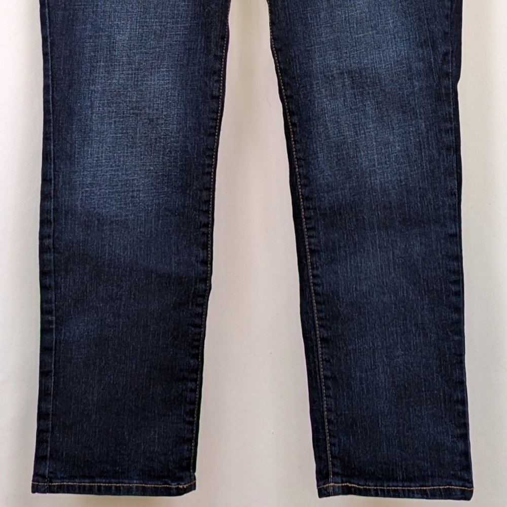 Old Navy Original Mid-Rise Jeans Straight Leg Whiskered Dark Wash size 12 Short - Picture 4 of 11